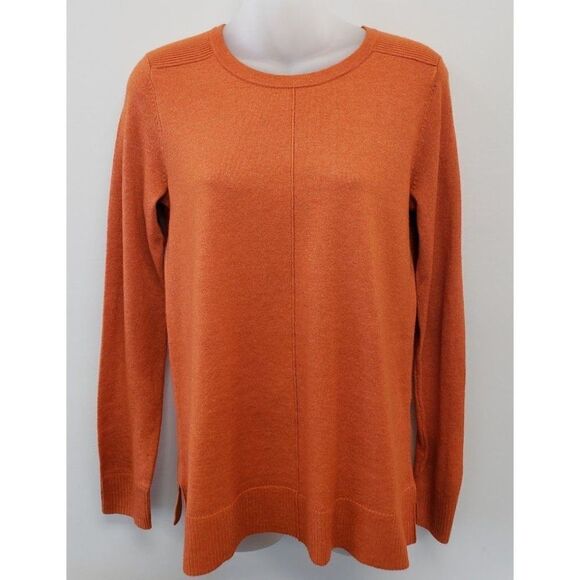 Karen Scott Crewneck Sweater Top‎ Women's XS Orange Red Seam-Front Soft NEW - Picture 5 of 10